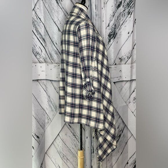 Billabong Plaid Flannel Finged Shawl Front Waterfall Shirt M - Picture 3 of 8